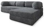 Masseno Ecksofa, Dunkelgrau, Textil, 4-Sitzer, L-Form, 270x160 cm, Wohnzimmer, Sofas