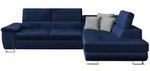 Mirjan24 Ecksofa, Dunkelblau, Textil, 6-Sitzer, Ottomane rechts,...