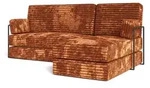 Masseno Ecksofa, Braun, Textil, 3-Sitzer, L-Form, 200x120 cm, Wohnzimmer, Sofas &