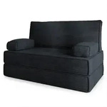 Masseno Bettsofa, Schwarz, Textil, 2-Sitzer, 140x86x60 cm, Wohnzimmer, Sofas &