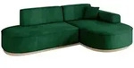 Altdecor Ecksofa, Dunkelgr&uuml;n, Textil, 3-Sitzer, L-Form, 243x171 cm, Wohnzimmer,