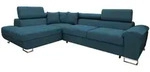 Mirjan24 Ecksofa, Blau, Textil, 6-Sitzer, Ottomane links,Rechteckig, 270x202 cm,