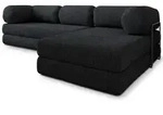 Masseno Ecksofa, Schwarz, Textil, 4-Sitzer, L-Form, 270x160 cm, Wohnzimmer, Sofas &
