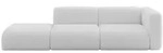 Altdecor Sofa, Silber, Kunststoff, 3-Sitzer, L-Form, 296x70x89 cm, Wohnzimmer, Sofas