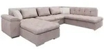 Mirjan24 Wohnlandschaft, Hellrosa, Beige, Textil, 7-Sitzer, U-Form,Rechteckig,
