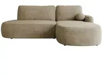 Mirjan24 Ecksofa, Taupe, Kunststoff, 5-Sitzer, Ottomane rechts,L-Form, 274x174 cm,