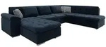 Mirjan24 Wohnlandschaft, Dunkelblau, Grau, Textil, 7-Sitzer, U-Form,Rechteckig,