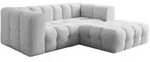 Fun M&ouml;bel Ecksofa, Hellgrau, Textil, Ottomane rechts, 239x193 cm, Wohnzimmer,...