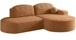 Fun M&ouml;bel Ecksofa, Rotbraun, Textil, Ottomane rechts, 278x179 cm, Wohnzimmer,...