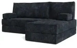 Masseno Ecksofa, Schwarz, Textil, 3-Sitzer, L-Form, 200x120 cm, Wohnzimmer, Sofas &