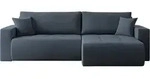 WFL Group Ecksofa, Dunkelblau, Textil, 3-Sitzer, L-Form,L-Form, 277x154 cm,
