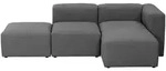 Max Winzer Ecksofa Lena, Anthrazit, Kunststoff, Uni, 4-Sitzer, Ottomane rechts,