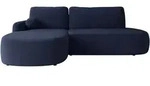Mirjan24 Ecksofa, Dunkelblau, Kunststoff, 5-Sitzer, Ottomane links,L-Form, 274x174