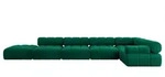 Altdecor Ecksofa, Dunkelgr&uuml;n, Textil, 7-Sitzer, L-Form, 475x190 cm, Wohnzimmer,