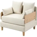 [en.casa] Schlafsofa, Beige, Buchenholz, Rechteckig, 88x47x68 cm, Wohnzimmer,...