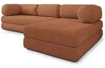 Masseno Ecksofa, Orange, Textil, 4-Sitzer, L-Form, 270x160 cm, Wohnzimmer, Sofas &