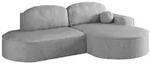 Fun M&ouml;bel Ecksofa, Hellgrau, Textil, Ottomane rechts, 278x179 cm, Wohnzimmer,...