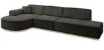 Altdecor Ecksofa, Schwarz, Textil, 4-Sitzer, L-Form, 328x171 cm, Wohnzimmer,...