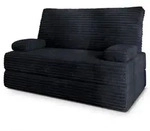 Masseno Bettsofa, Schwarz, Textil, 2-Sitzer, 140x86x60 cm, Wohnzimmer, Sofas &