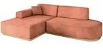 Altdecor Ecksofa, Koralle, Textil, 3-Sitzer, L-Form, 232x165 cm, Wohnzimmer,...