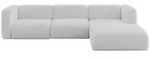 Altdecor Ecksofa, Silber, Kunststoff, 4-Sitzer, 318x179 cm, Wohnzimmer, Sofas &
