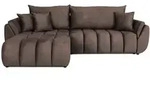 WFL Group Ecksofa, Braun, Textil, 3-Sitzer, L-Form, 280x184 cm, Wohnzimmer, Sofas &