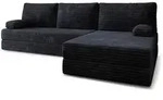 Masseno Ecksofa, Schwarz, Textil, 4-Sitzer, L-Form, 270x160 cm, Wohnzimmer, Sofas &