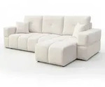 Fun M&ouml;bel Ecksofa, Creme, Textil, Ottomane rechts, 250x148 cm, Wohnzimmer,...