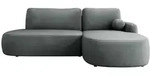 Mirjan24 Ecksofa, Graphit, Kunststoff, 5-Sitzer, Ottomane rechts,L-Form, 274x174 cm,