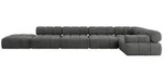 Altdecor Ecksofa, Dunkelgrau, Textil, 7-Sitzer, L-Form, 475x190 cm, Wohnzimmer,...
