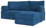 Masseno Ecksofa, Blau, Textil, 3-Sitzer, L-Form, 200x120 cm, Wohnzimmer, Sofas &