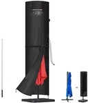 Sonnenschirm, Schwarz, Kunststoff, 64x250x250 cm, Sonnenschutz & Sichtschutz,