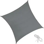 tectake Sonnensegel, Grau, Kunststoff, Quadratisch, 540x540 cm, Sonnenschutz &