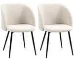 Homcom Essst&uuml;hle, Creme, Textil, 62x80x55 cm, Esszimmer, St&uuml;hle, Esszimmerst&uuml;hle,