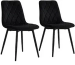 Relaxdays Esszimmerstuhl, Schwarz, Holz, Textil, Metall, 43x86x53.5 cm,...
