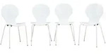 [en.casa] Esszimmerstuhl-Set, Wei&szlig;, Metall, Teilmassiv,Birke, 4-Sitzer,...