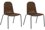 Beliani Esszimmerstuhl, Dunkelbraun, Naturmaterialien, 56x85x54 cm, Wohnzimmer,