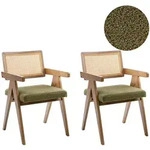 Beliani Esszimmerstuhl, Gr&uuml;n, Braun, Holz, 55x85x62 cm, Esszimmer, St&uuml;hle,