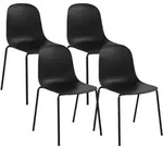 CLP Stapelstuhl, Schwarz, Metall, 51x85x55 cm, Esszimmer, St&uuml;hle, Esszimmerst&uuml;hle,
