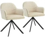 tectake Drehstuhl, Creme, Schwarz, Textil, 56x81x59 cm, Esszimmer, St&uuml;hle,