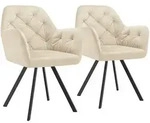 tectake Armlehnstuhl, Creme, Kunststoff, 58x87x58 cm, Esszimmer, St&uuml;hle,