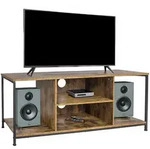 Relaxdays Tv-Lowboard, Mehrfarbig, Holzwerkstoff, Metall, 120x50x40 cm, Wohnzimmer,