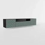 Masseno Lowboard, Schwarz, Gr&uuml;n, Holzwerkstoff, 200x41x40 cm, Wohnzimmer,