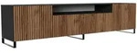 Masseno Lowboard, Schwarz, Eiche, Holzwerkstoff, 200x41x40 cm, Wohnzimmer,
