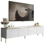 Lookway Tv-Schrank, Wei&szlig;, Holzwerkstoff, 200x49x40 cm, Wohnzimmer, Wohnw&auml;nde,