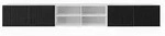 Masseno Lowboard, Wei&szlig;, Schwarz, Holzwerkstoff, 300x41x40 cm, Wohnzimmer,