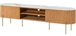 Massivmoebel24 Tv-Board, Natur, Wei&szlig;, Holz, Echtholz,Mangoholz, 1 F&auml;cher, 200x51x36