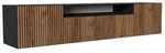 Masseno Lowboard, Schwarz, Eiche, Holzwerkstoff, 200x41x40 cm, Wohnzimmer,