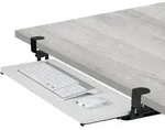 Relaxdays Tastaturablage, Wei&szlig;, Holzwerkstoff, Metall, Textil, 78x11x24 cm,