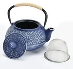 Teekanne, Blau, Metall, 8.5x16.5 cm, Kaffee & Tee, Kannen, Teekannen